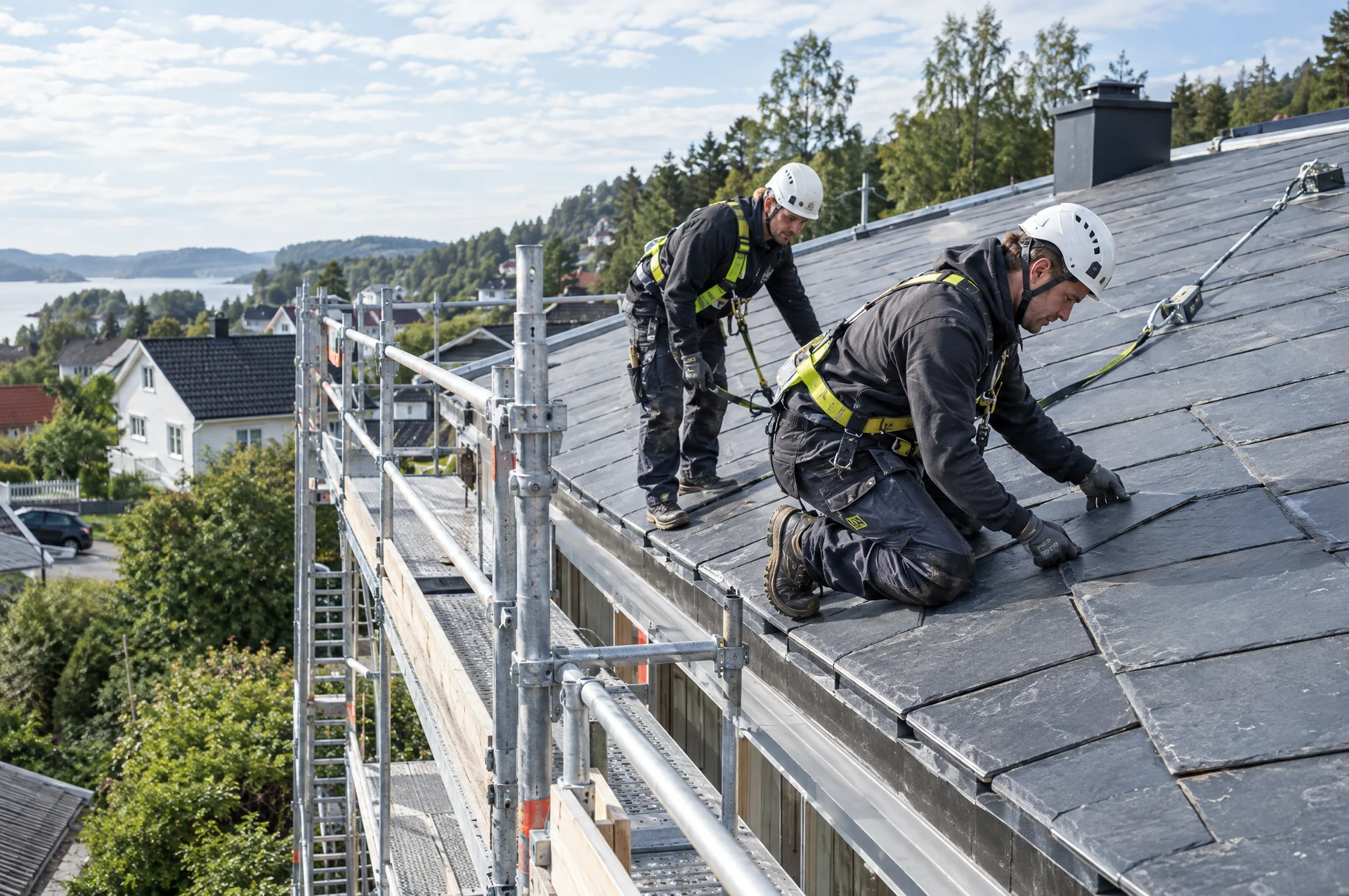 Takfagfolk ved et norsk byggeprosjekt